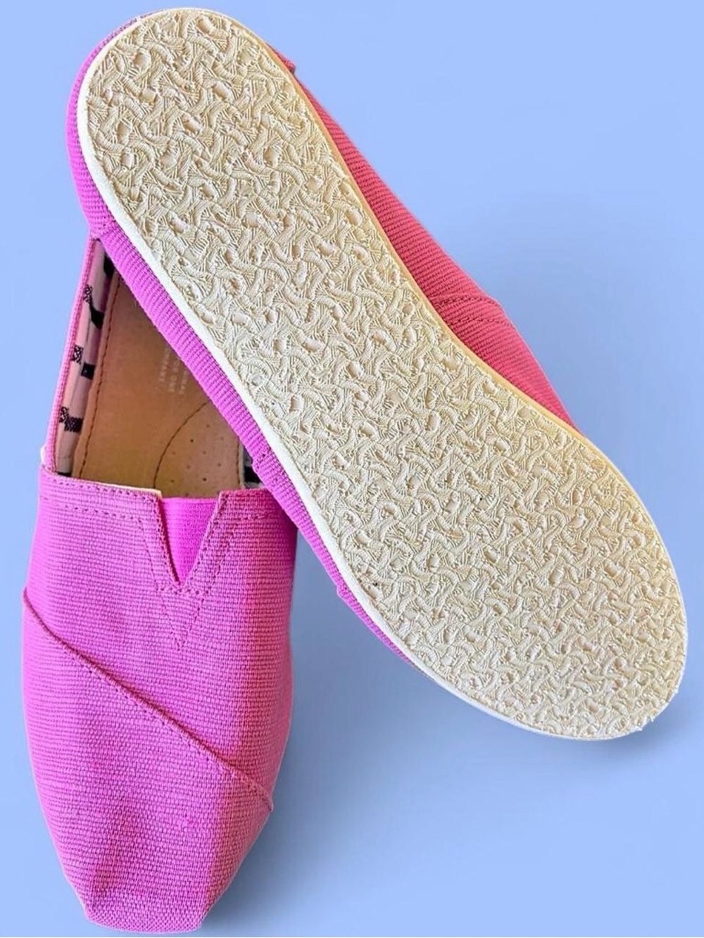 TOMS Women Pink Canvas Slip-On Moccasins - Picture 3 of 5